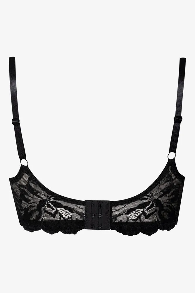 2 Pack Big Lace Summer Non Padded Underwire Black & Natural