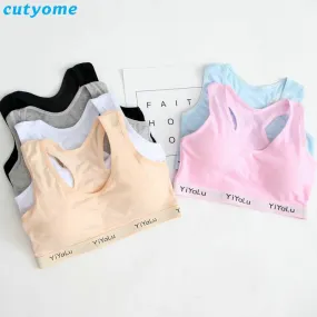 6pcs/lot Teenage Girls Clothing Child Cotton Training Bra For Young Girls Underwear Wireless Small  Puberty Bras Undergarment