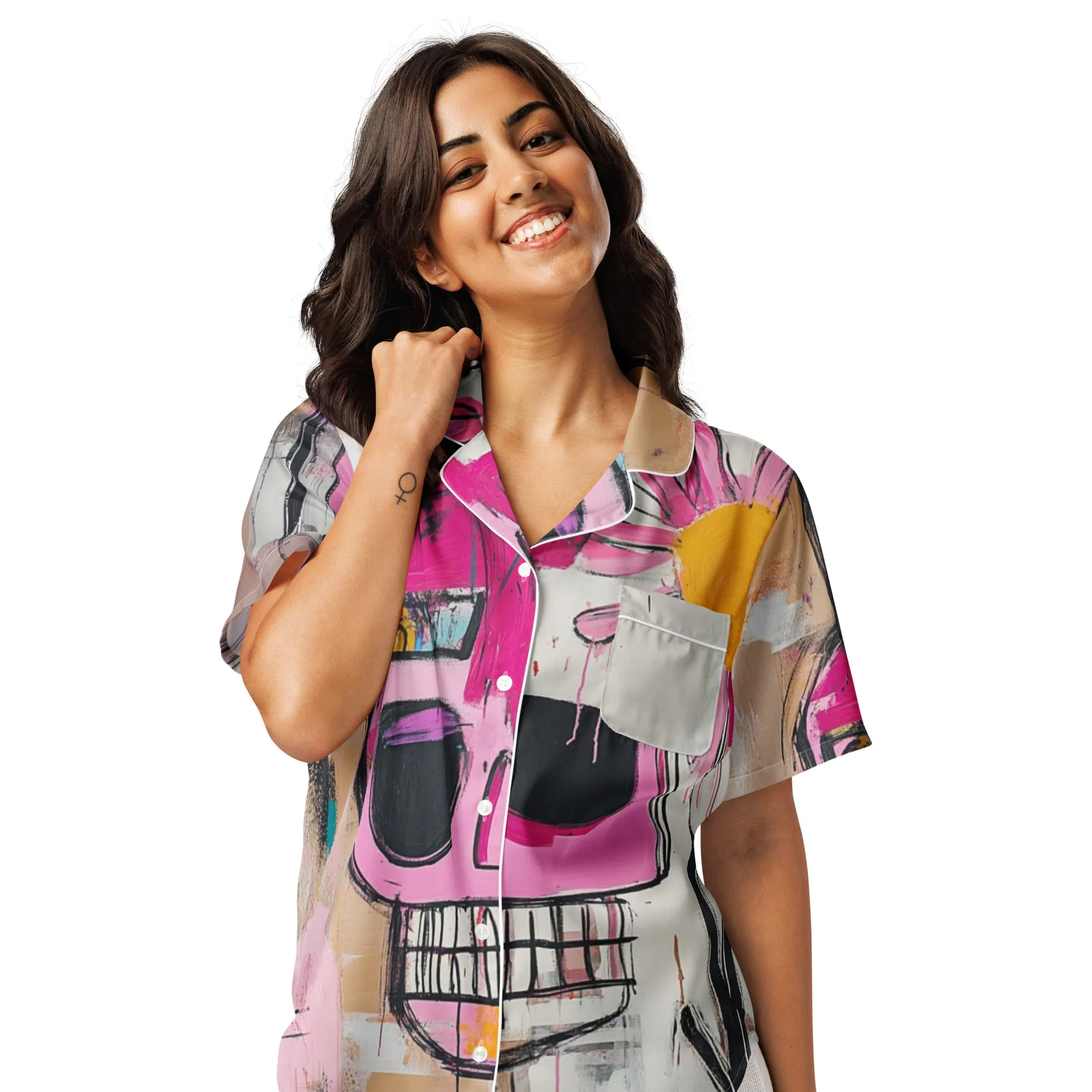 DUO MODERN "Dead Cute" Short Sleeve Pajama Top
