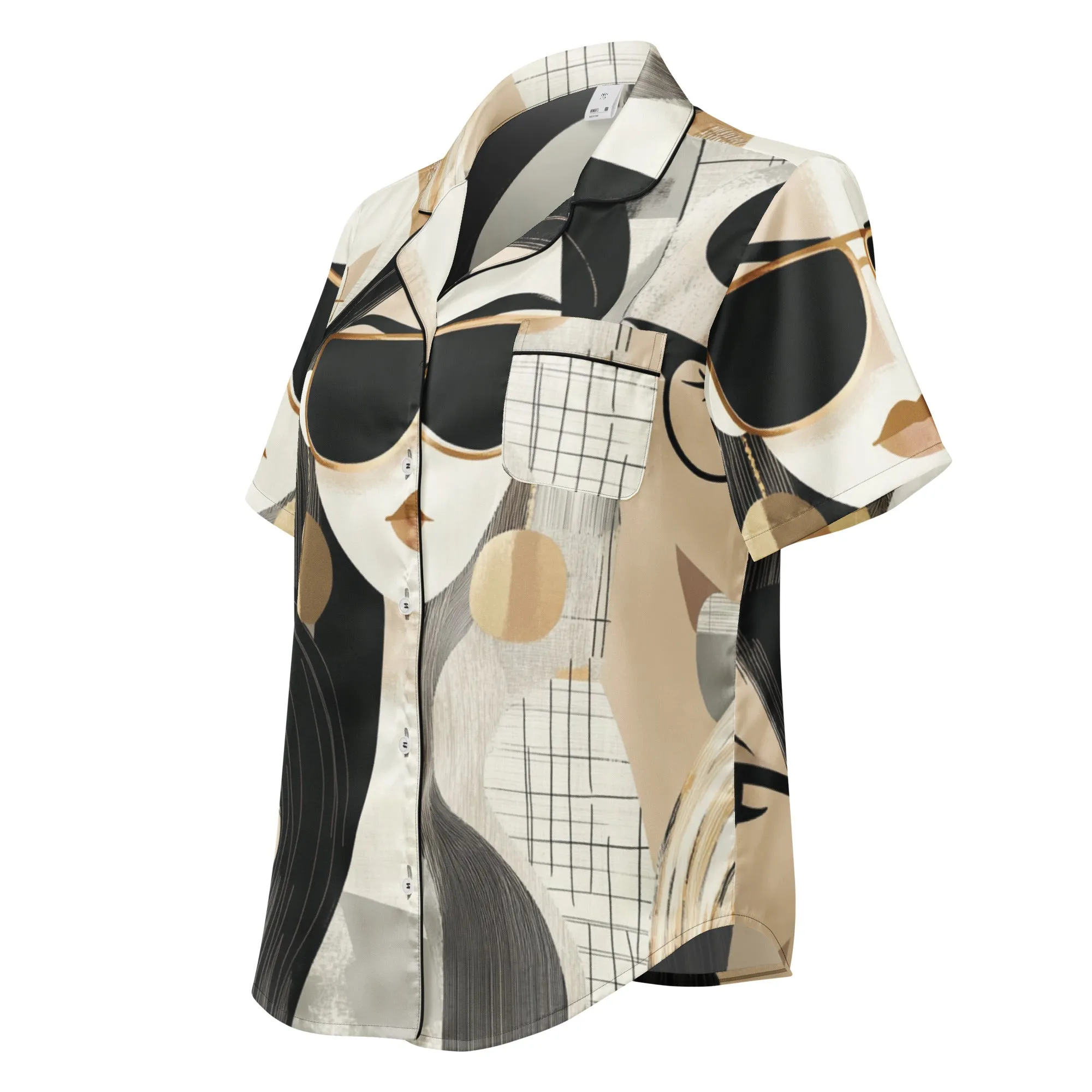 DUO MODERN "Elite Femme" Women’s Short Sleeve Pajama Top