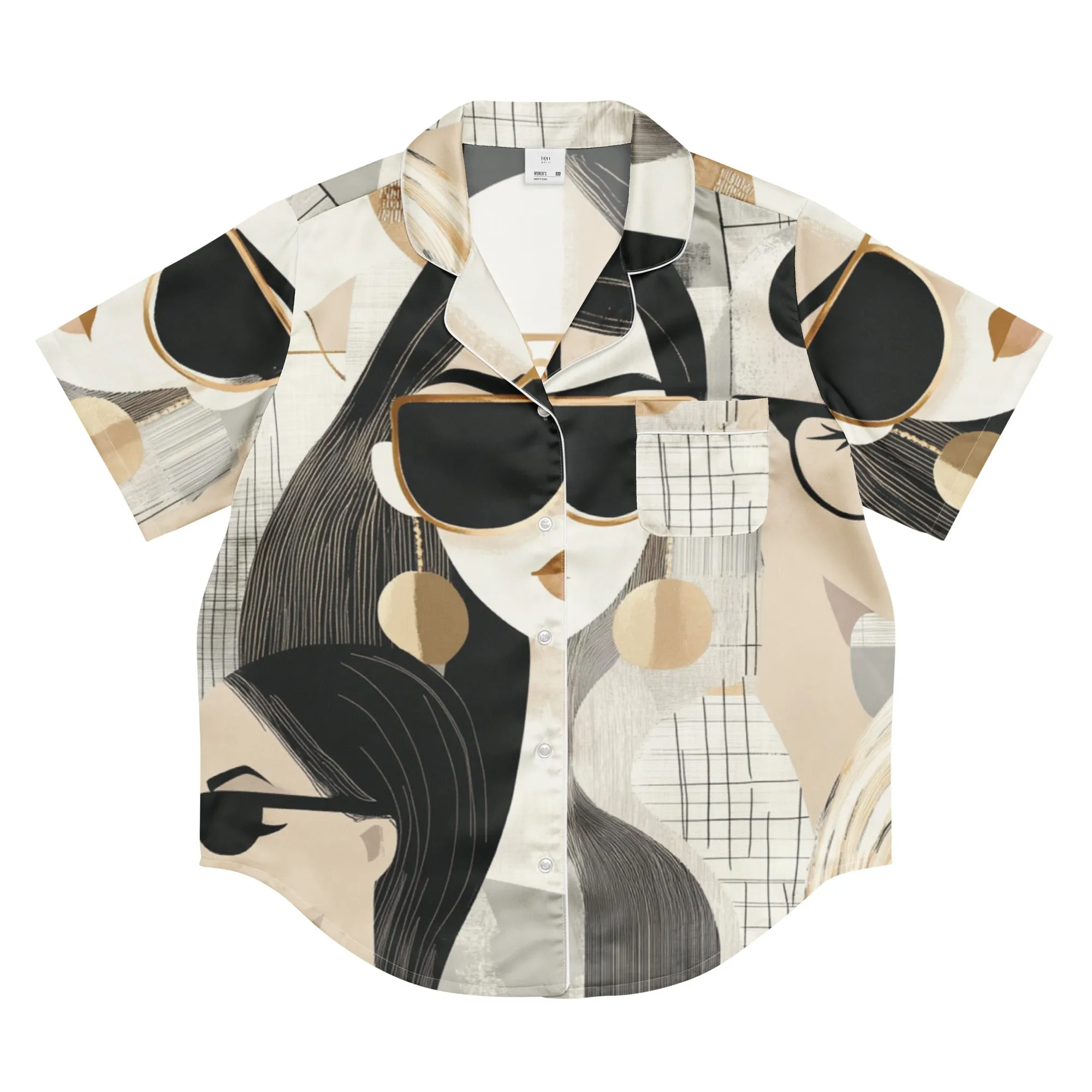 DUO MODERN "Elite Femme" Women’s Short Sleeve Pajama Top