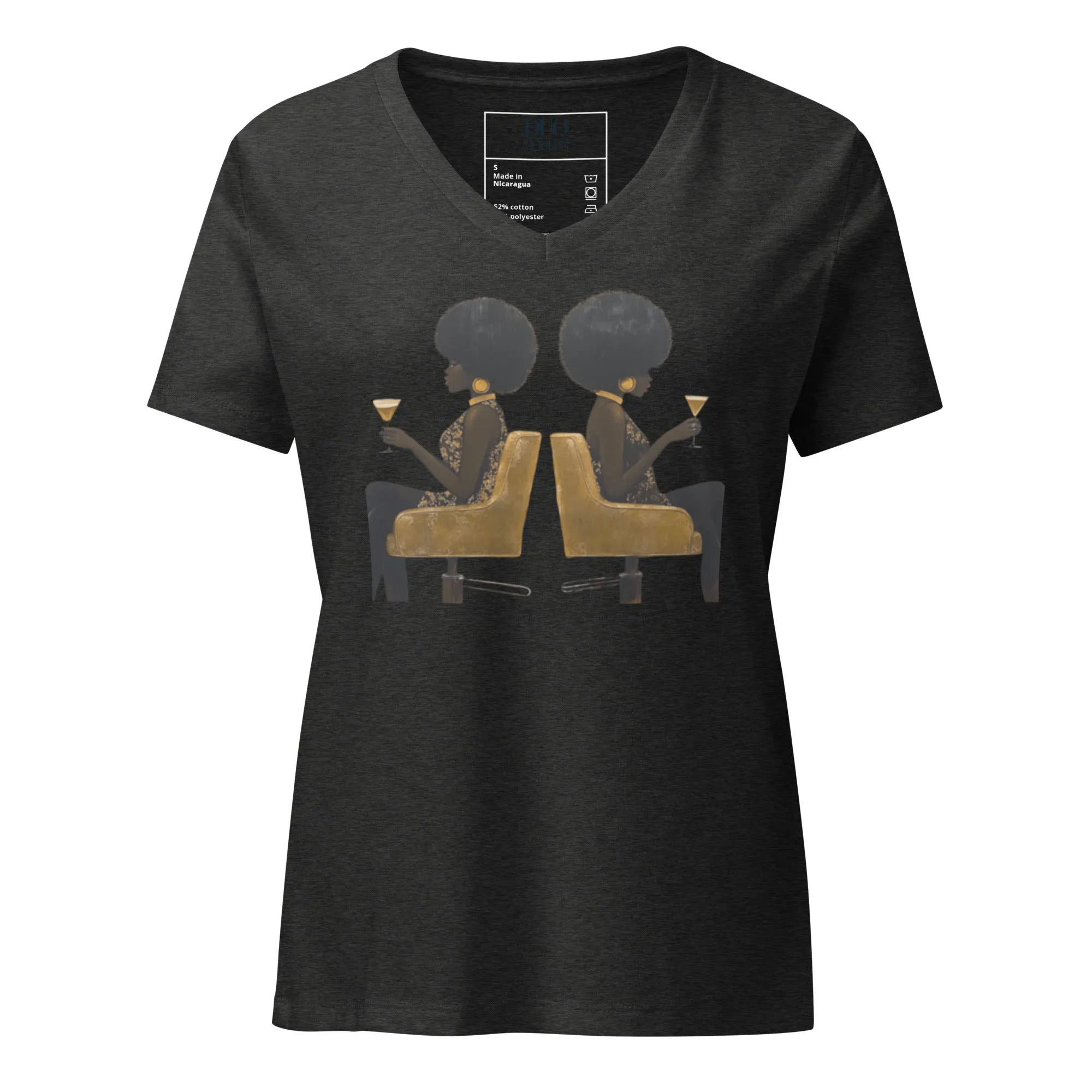 DUO MODERN "SIP & Soul" Women’s Relaxed V-Neck T-Shirt