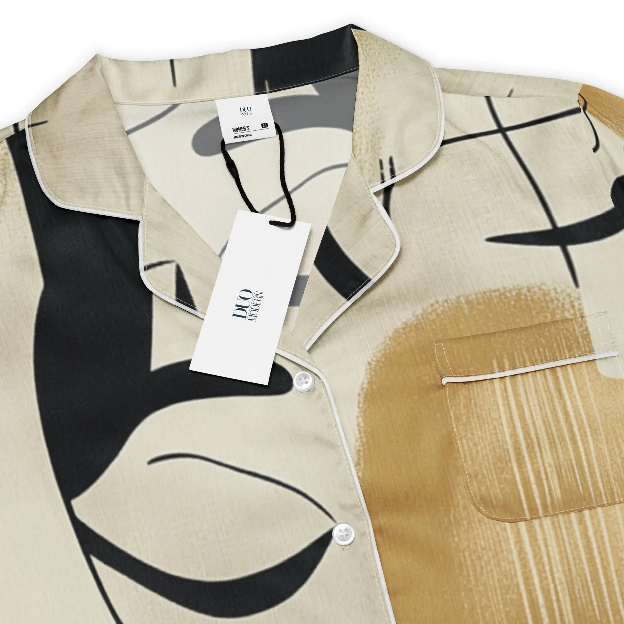 DUO MODERN "Sisterhood Noir" Women’s Short Sleeve Pajama Top