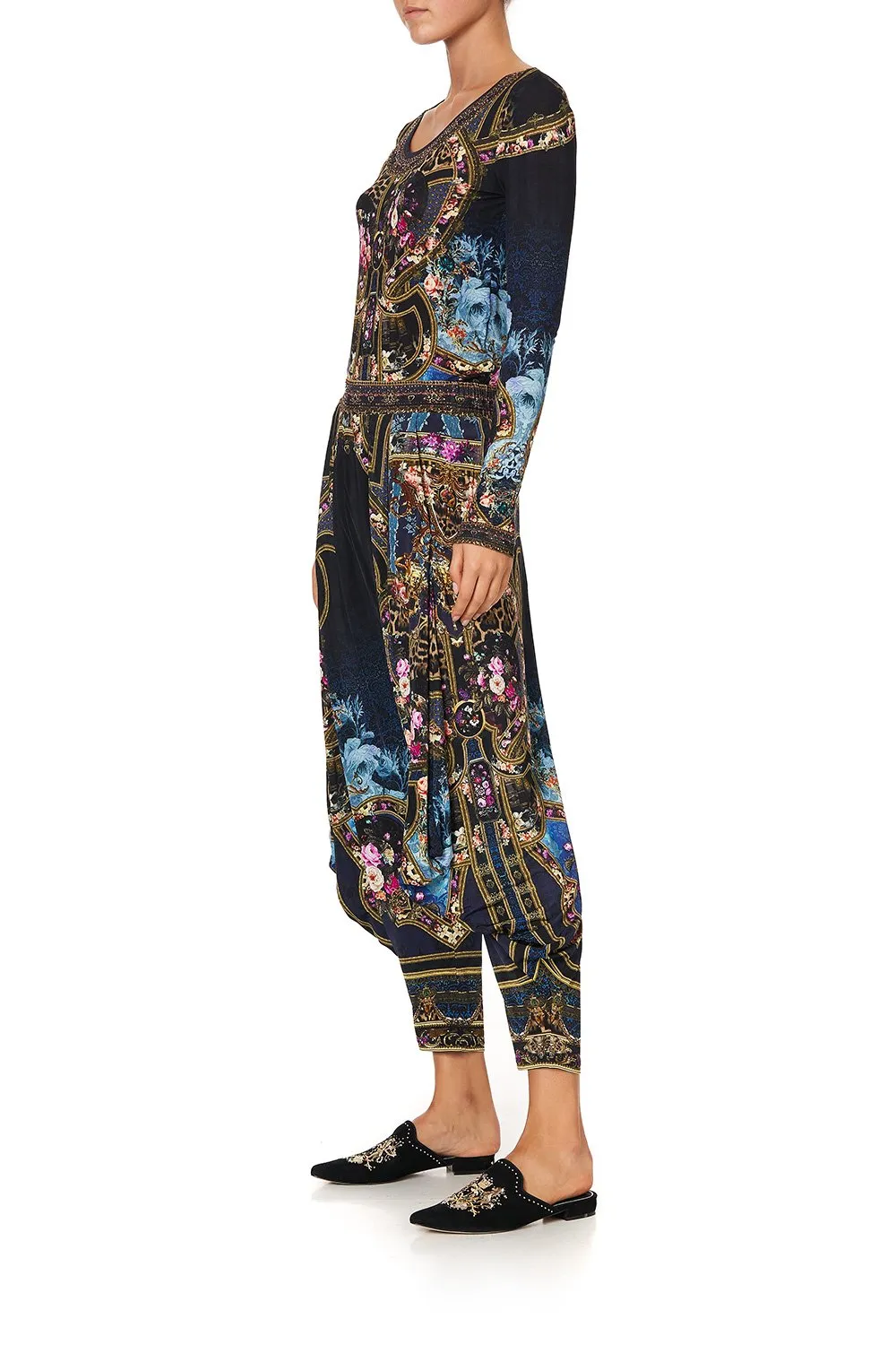 JERSEY DRAPE PANT WITH POCKET FIELDS OF TREASURE