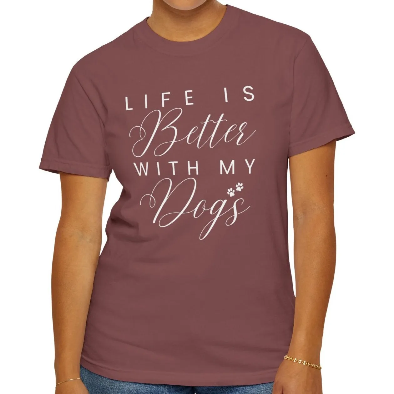 Life is Better with My Dogs Comfort Colors Women's Tee - Cozy Canine Style
