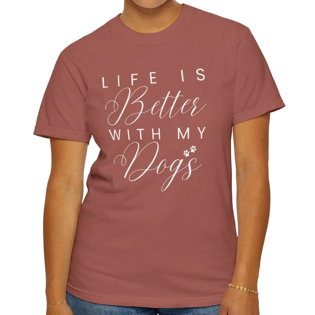 Life is Better with My Dogs Comfort Colors Women's Tee - Cozy Canine Style