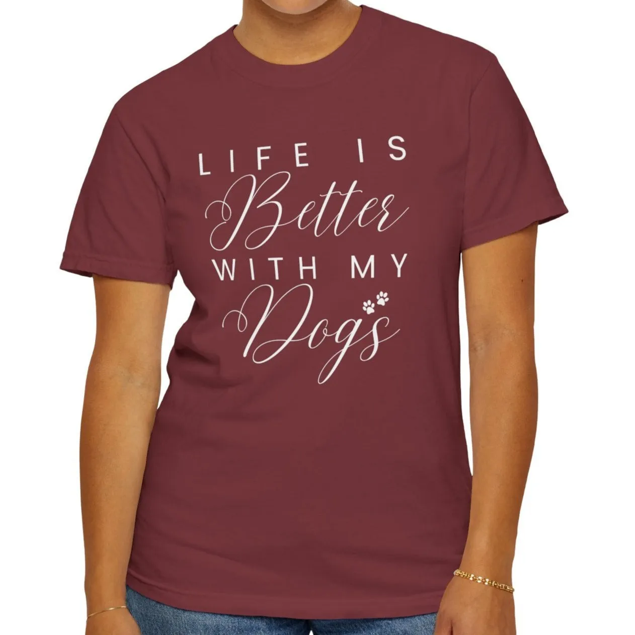 Life is Better with My Dogs Comfort Colors Women's Tee - Cozy Canine Style