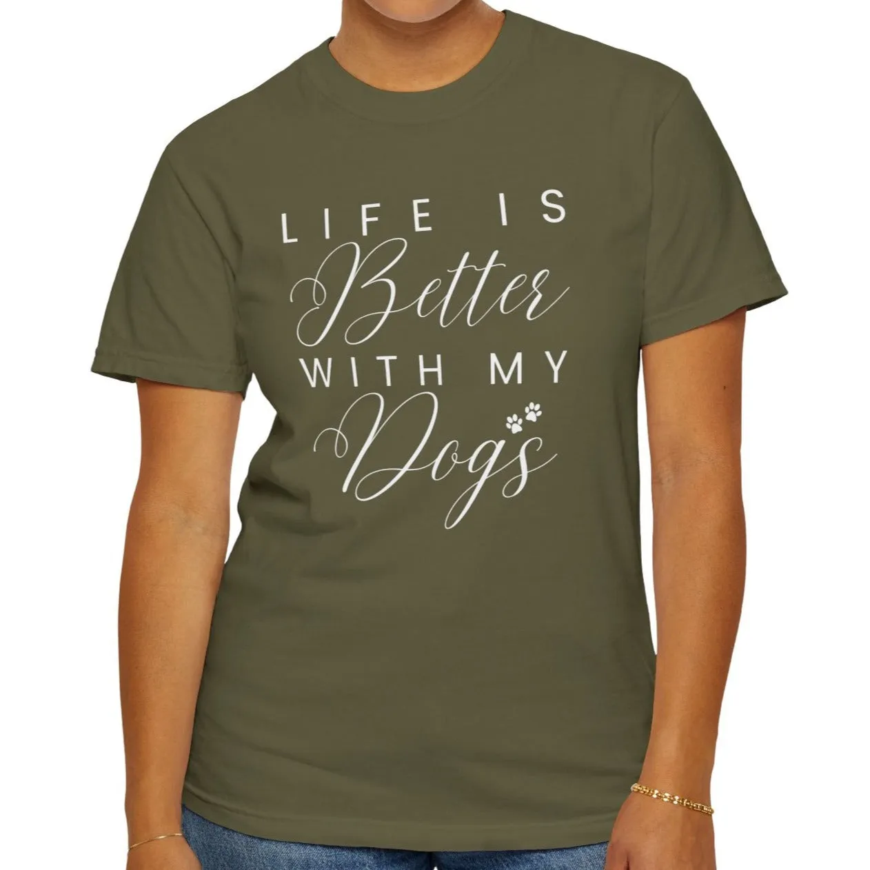 Life is Better with My Dogs Comfort Colors Women's Tee - Cozy Canine Style
