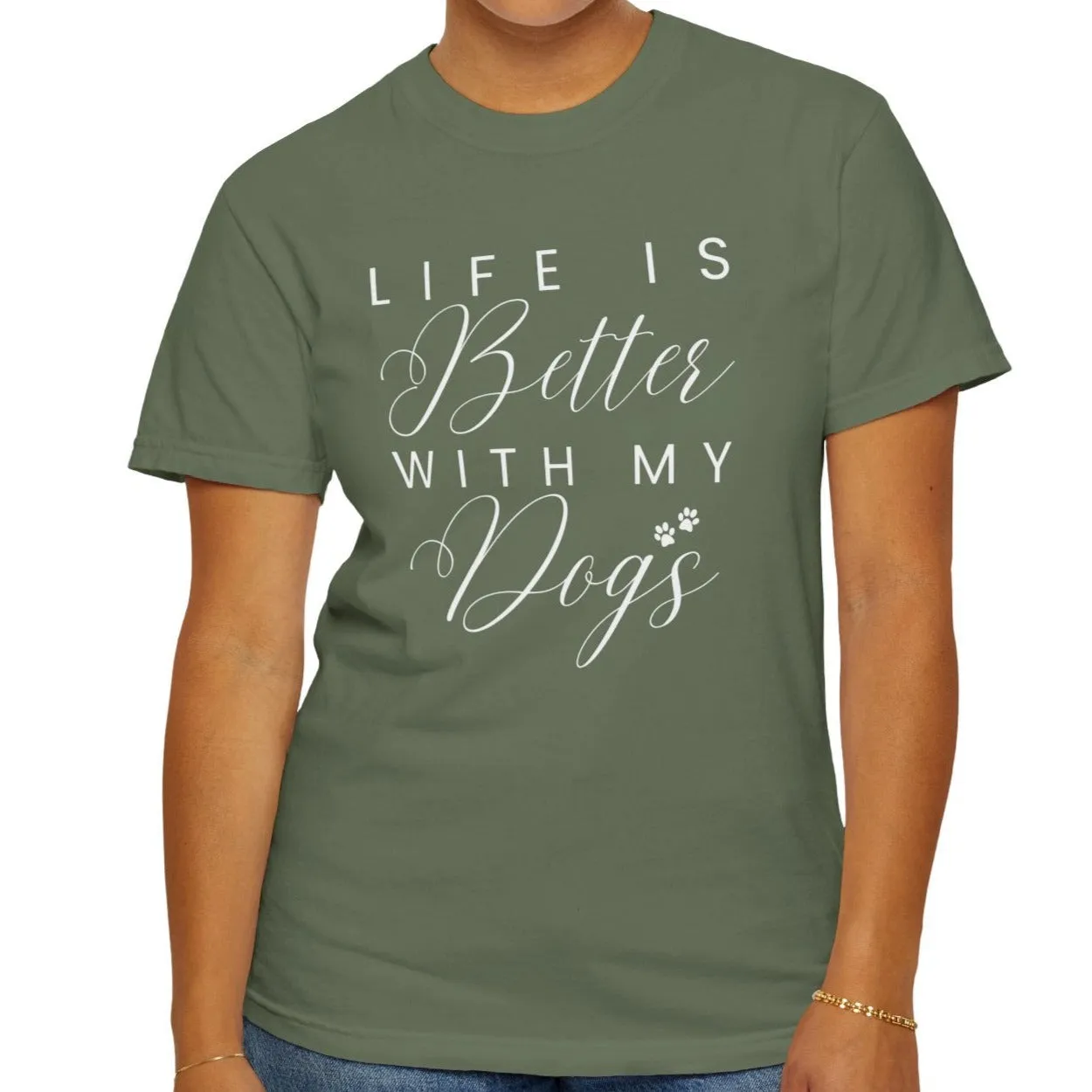 Life is Better with My Dogs Comfort Colors Women's Tee - Cozy Canine Style