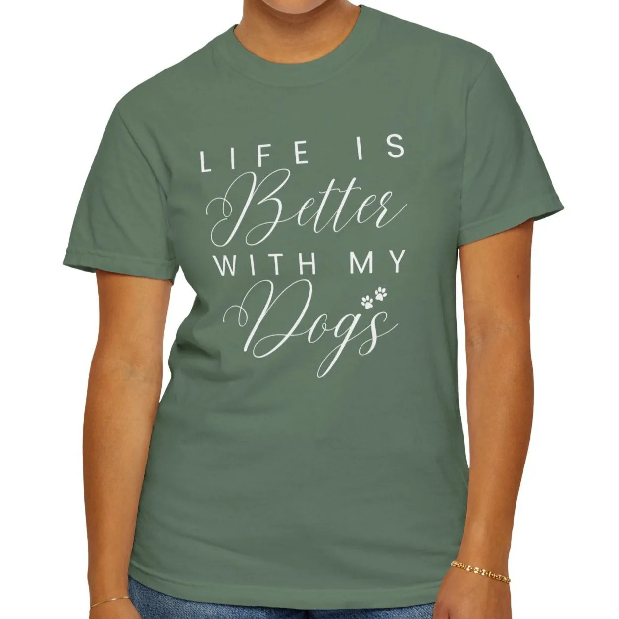 Life is Better with My Dogs Comfort Colors Women's Tee - Cozy Canine Style