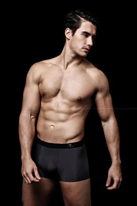 Mens Vinylon Fiber Seamless Boxer Briefs Underwear 2 Pack