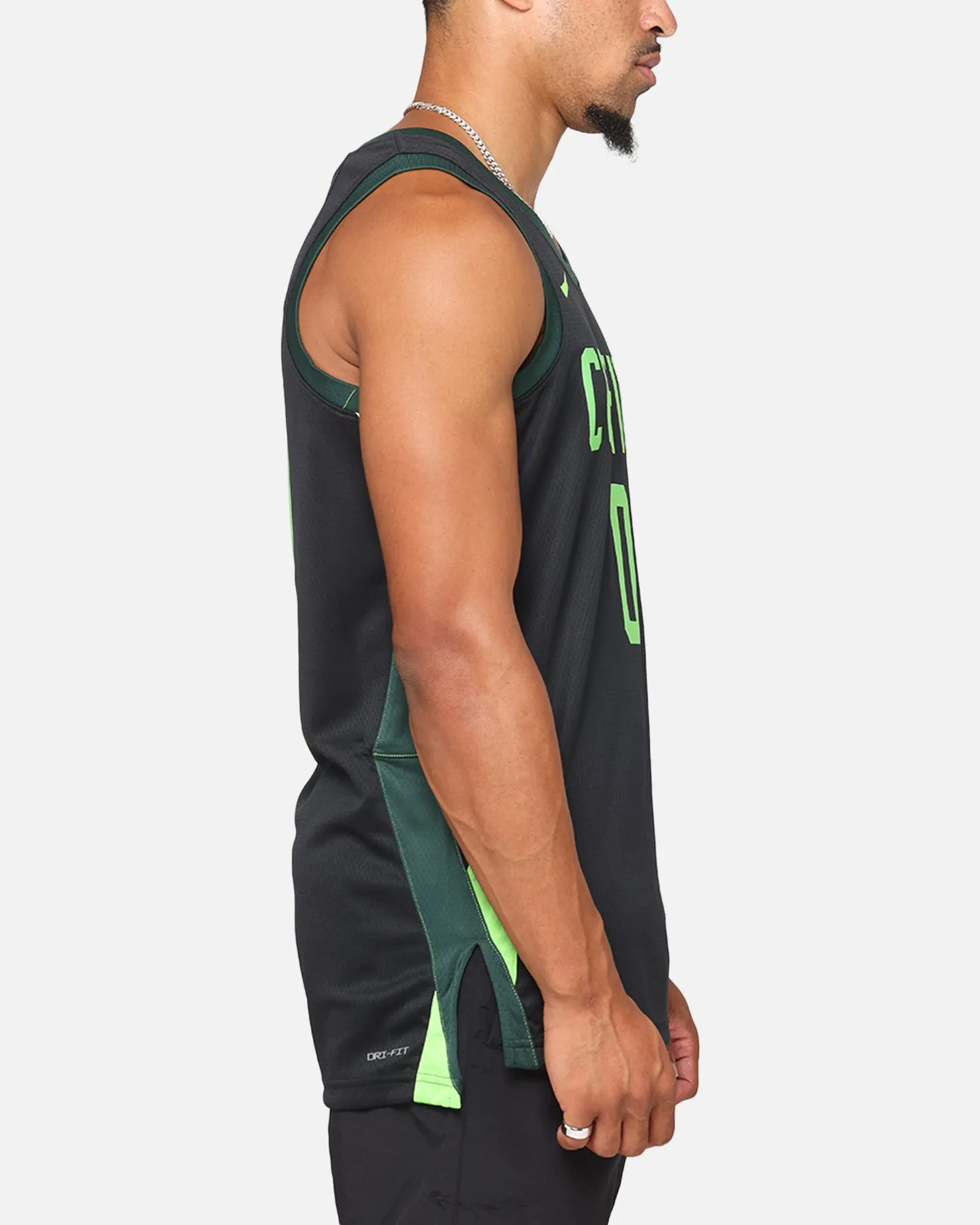 Nike Jayson Tatum Boston Celtics #0 City Edition 2024/25 Nike Dri-Fit NBA Swingman Jersey Black/Green
