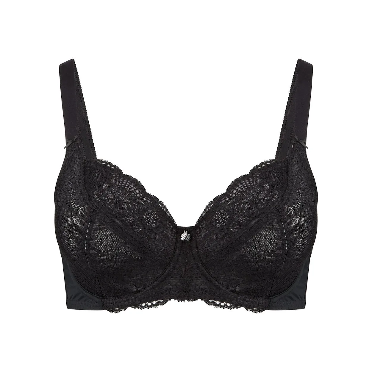 Peony Lace Full Cup Bra - Black