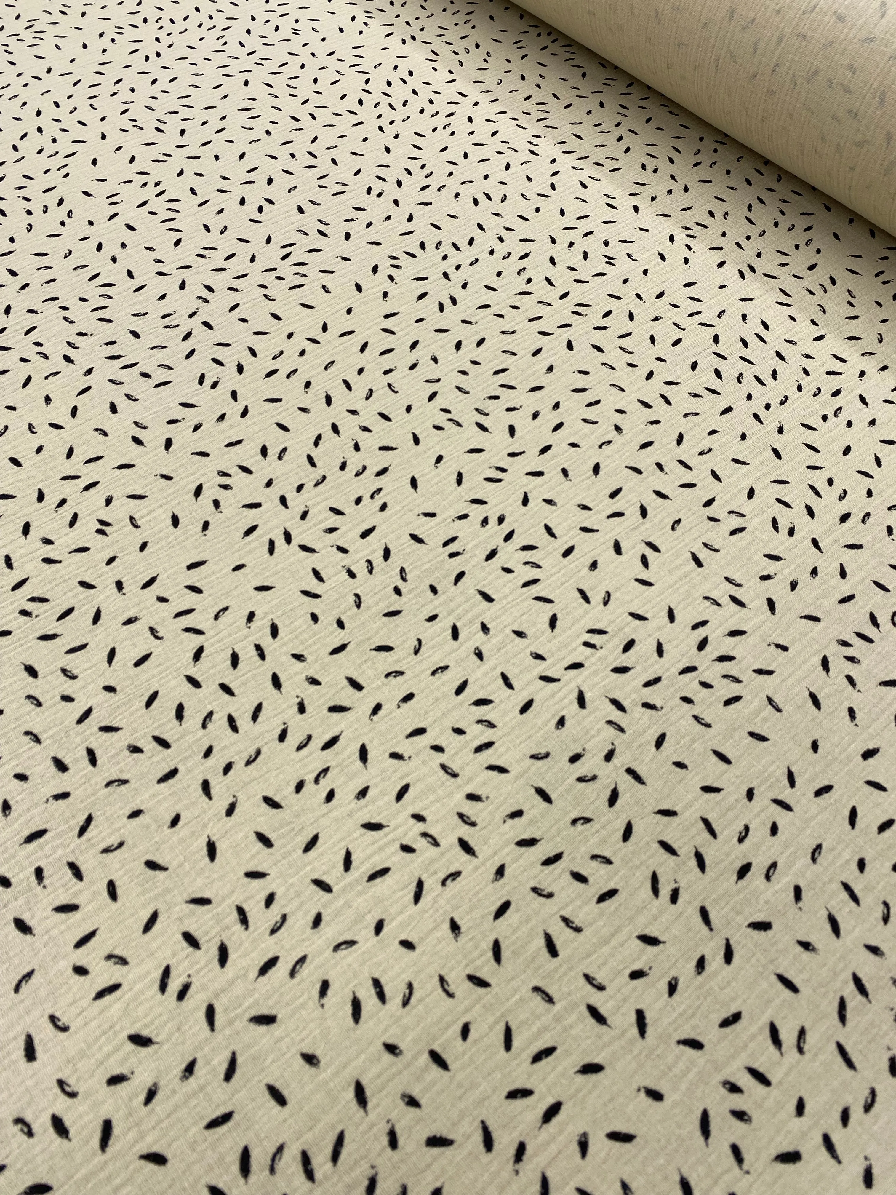 Printed Muslin - Beige Flecks