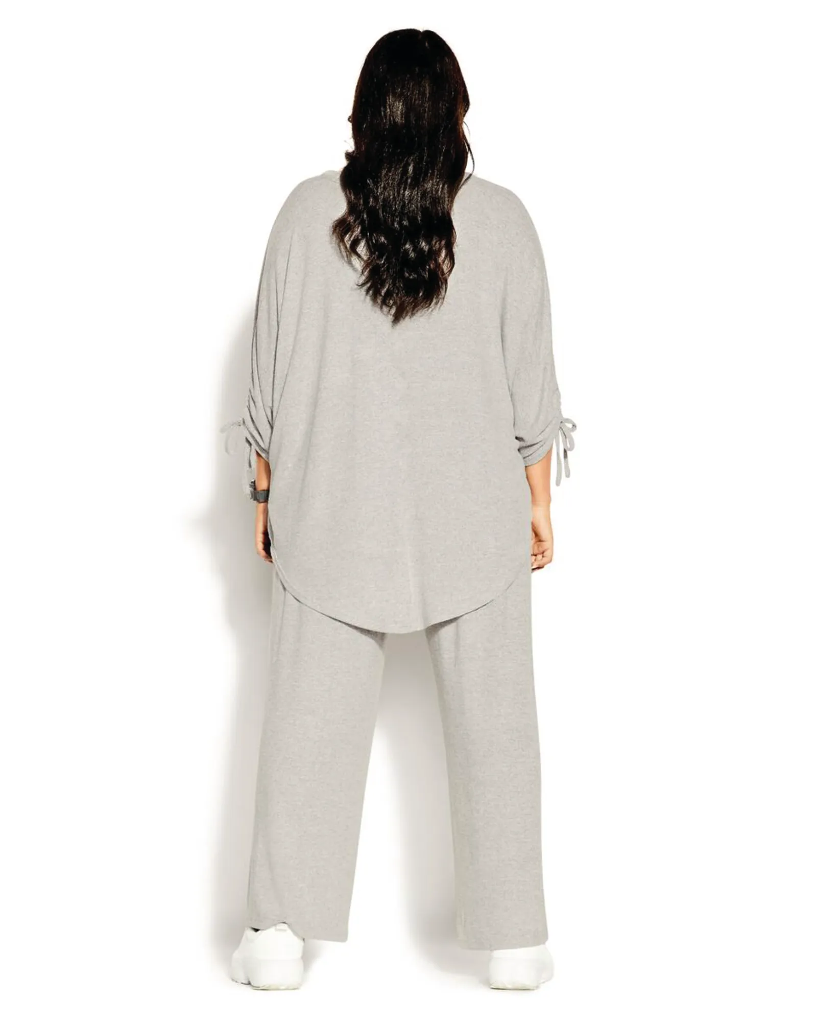Soft Drawstring Top | Light Grey