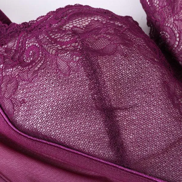 Wireless Lace Full-Cup Adjustable Gather Bras