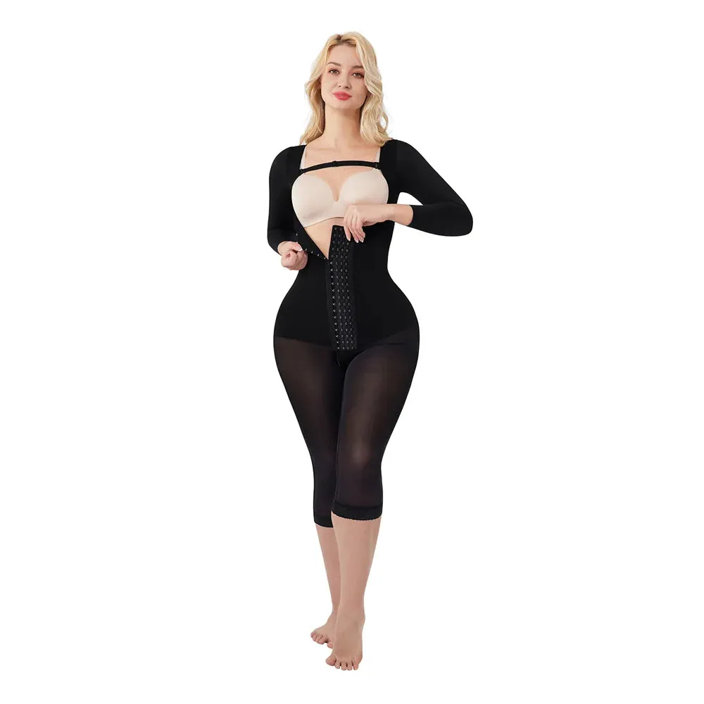 Women Long Sleeve Corset Waist Trainer Body Shaper Tummy Control Shapewear Bodysuit Slimming Girdle