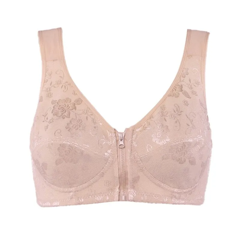 Women Push Up Bra zipper