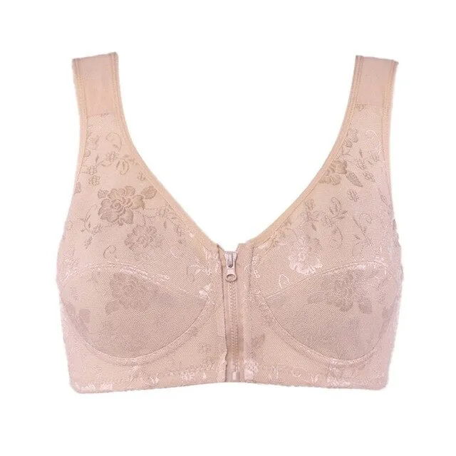 Women Push Up Bra zipper